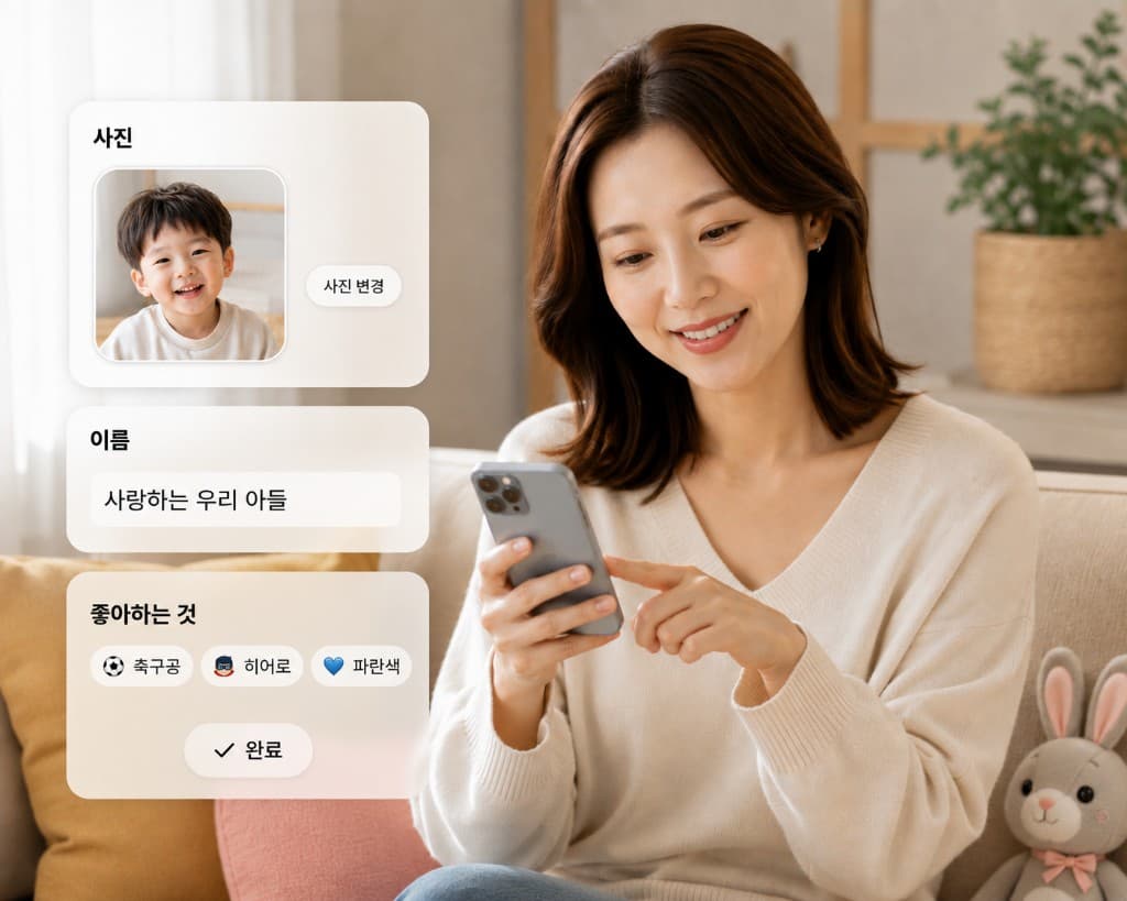 사진을 올려 캐릭터를 만드는 모습